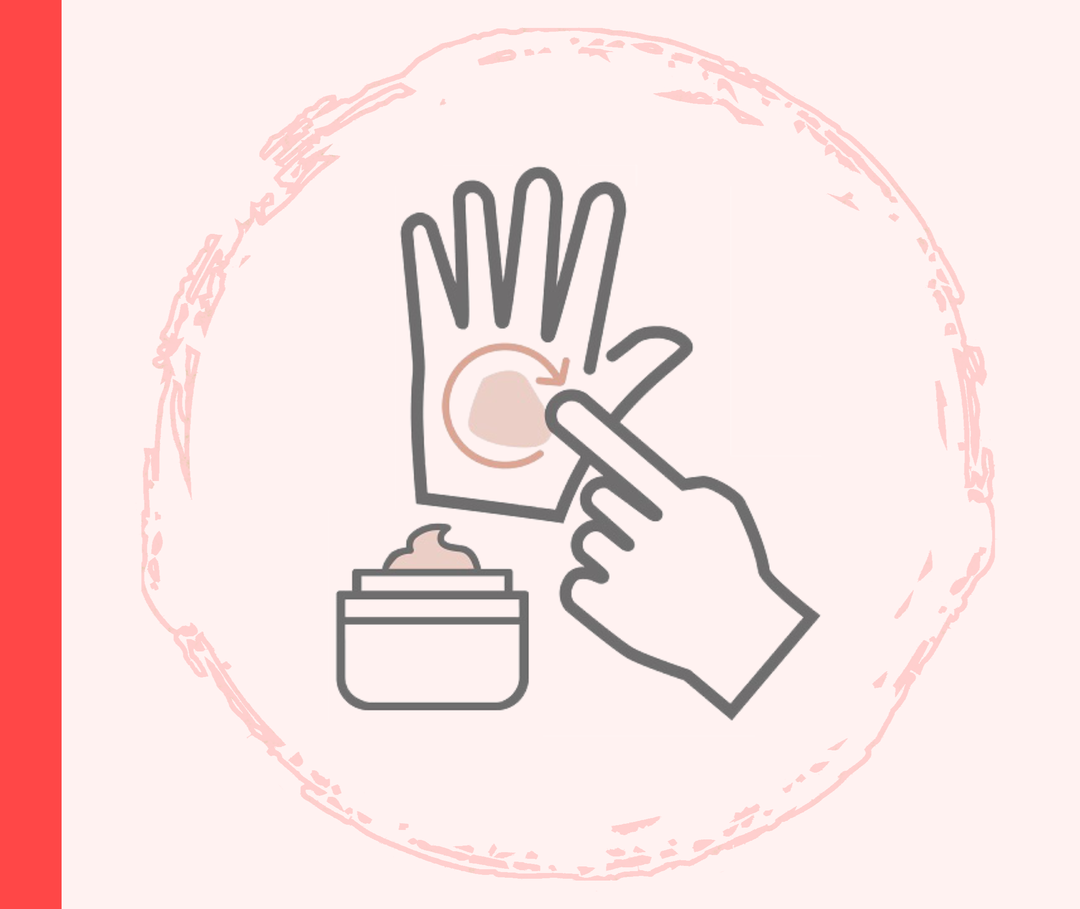 Schuppenflechte: Äußere Behandlung Grafik einer Hand, die eine andere Hand mit Creme aus einem Tiegel eincremt.