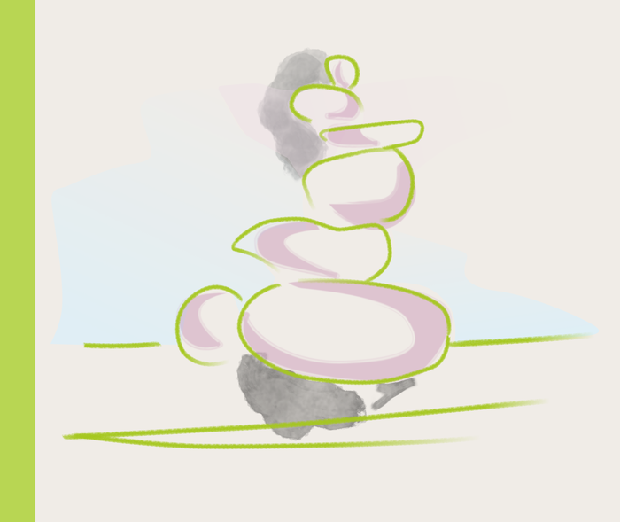 Illustration von aufeinanderliegenden Steinen.