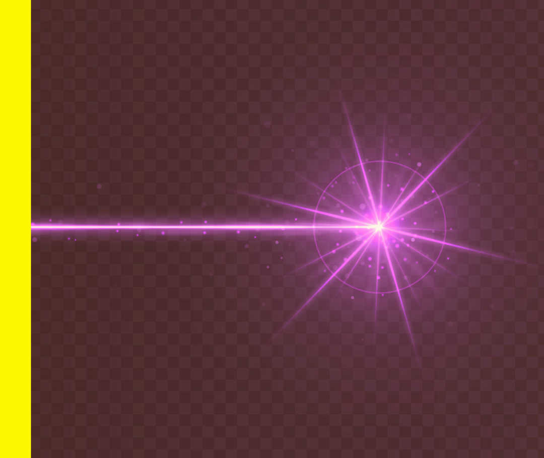Ein pinker Laserstrahl von links nach rechts.