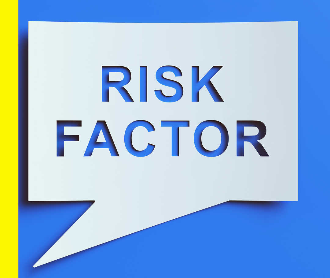Eine Sprechblase mit den Worten Risk Factor.