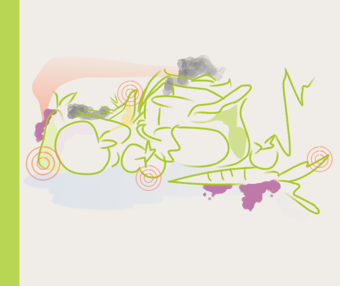 Illustration mit verschiedenem Gemüse.