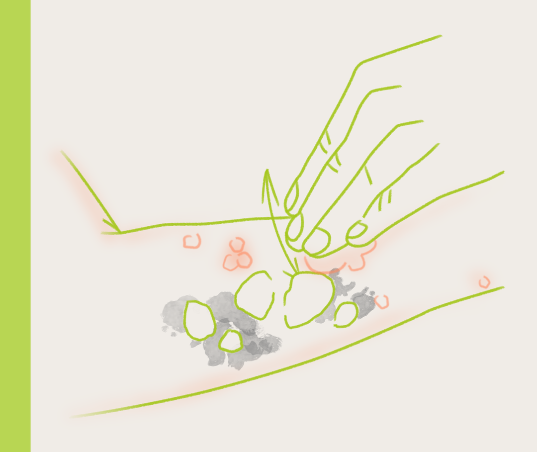 Illustration eines Arms mit Symptomen auf der Haut.