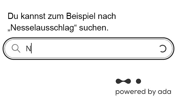 Asa Nesselsucht: Animation Die Animation zeigt, wie Patient:innen den Ada-Symptom-Check nutzen können.
