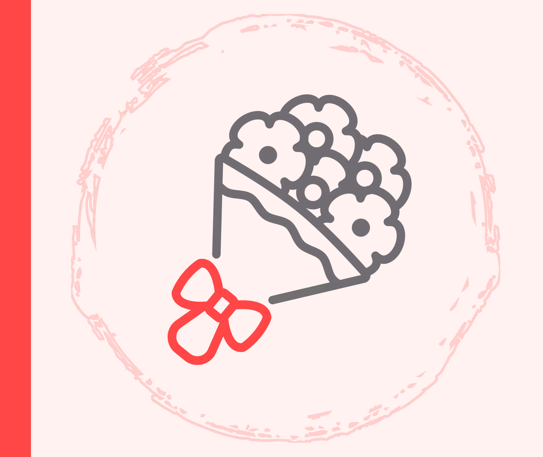 Ein stilisierter Blumenstrauß.