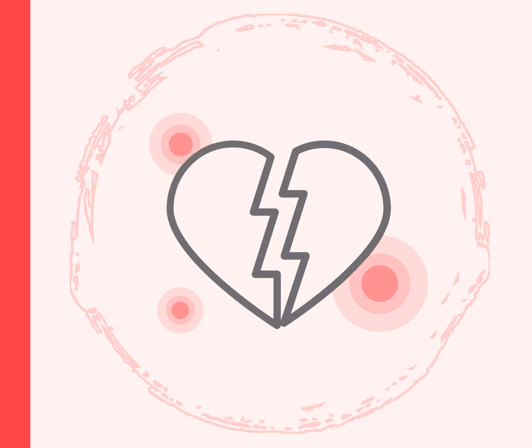 Eine stilisierte Grafik eines gebrochenen Herzens.