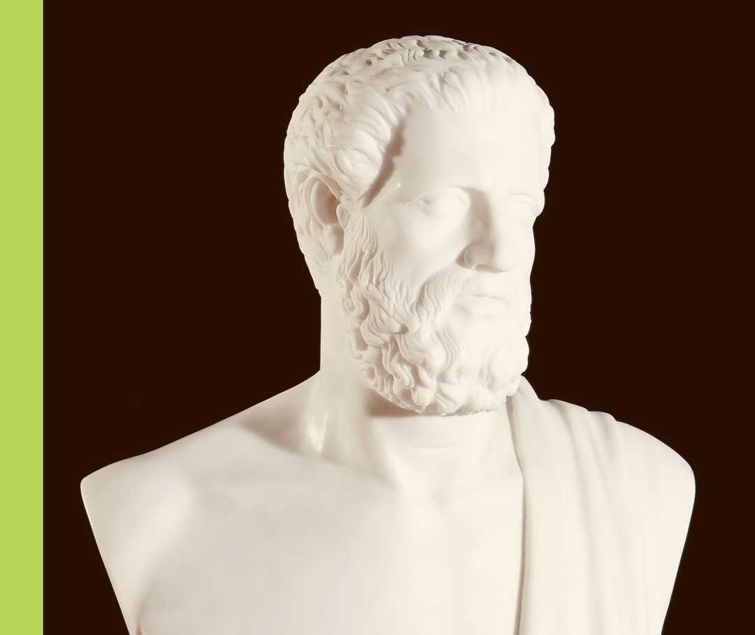 Eine Büste von Hippokrates. 