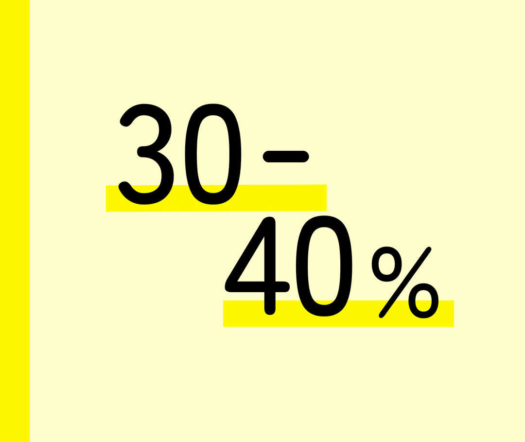 Icon zeigt „30 bis 40 Prozent“