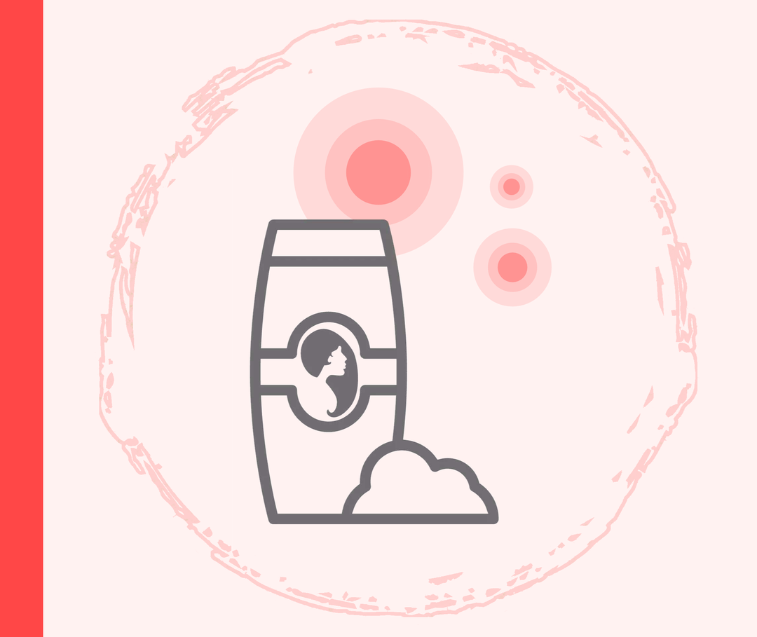 Grafik einer Flasche Shampoo mit Schaumklecks daneben. 