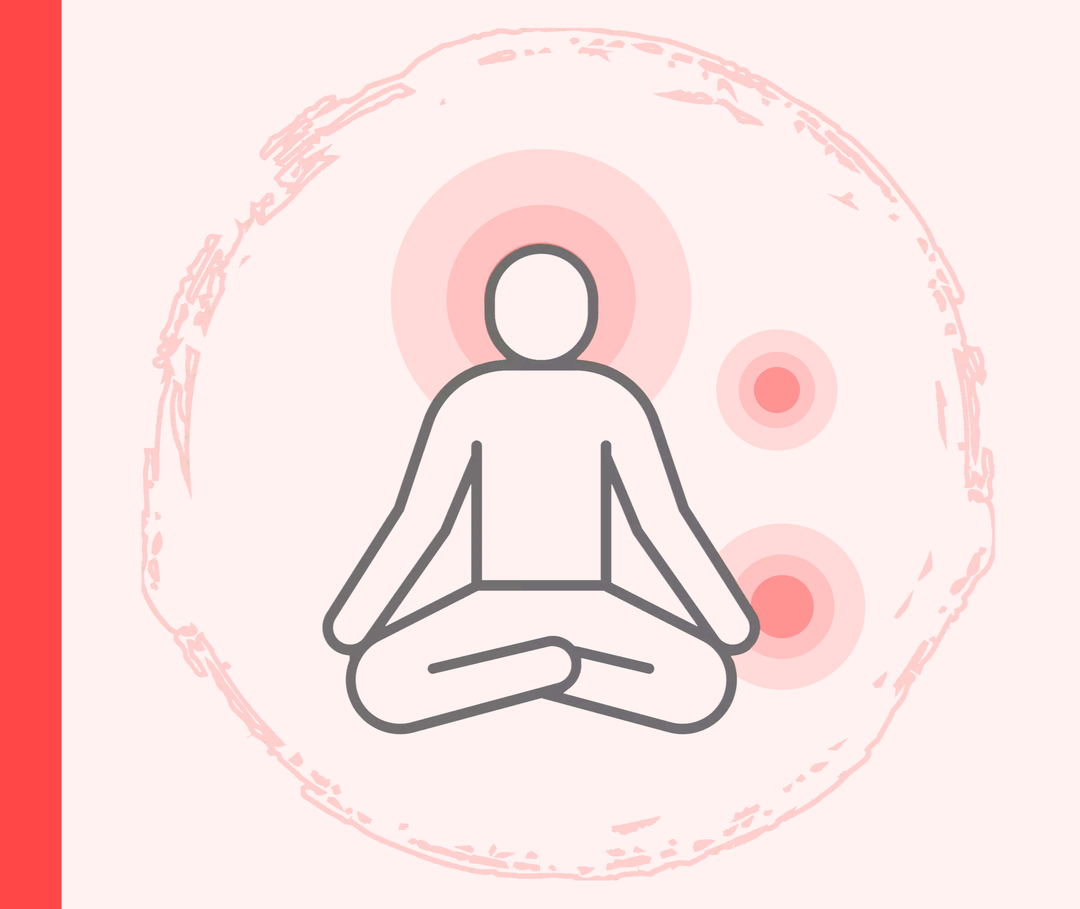 Illustration einer Person im Schneidersitz.