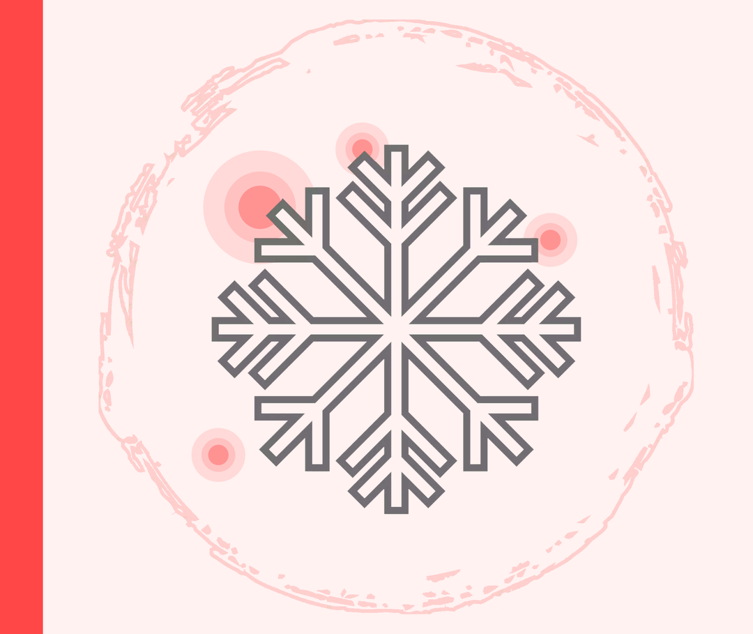 Grafik einer Schneeflocke. 