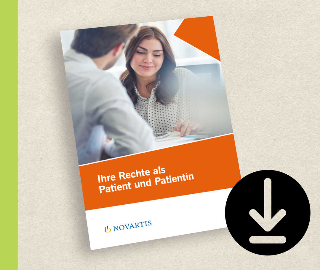 Titelbild der Broschüre „Ihre Rechte als Patient und Patientin“. 