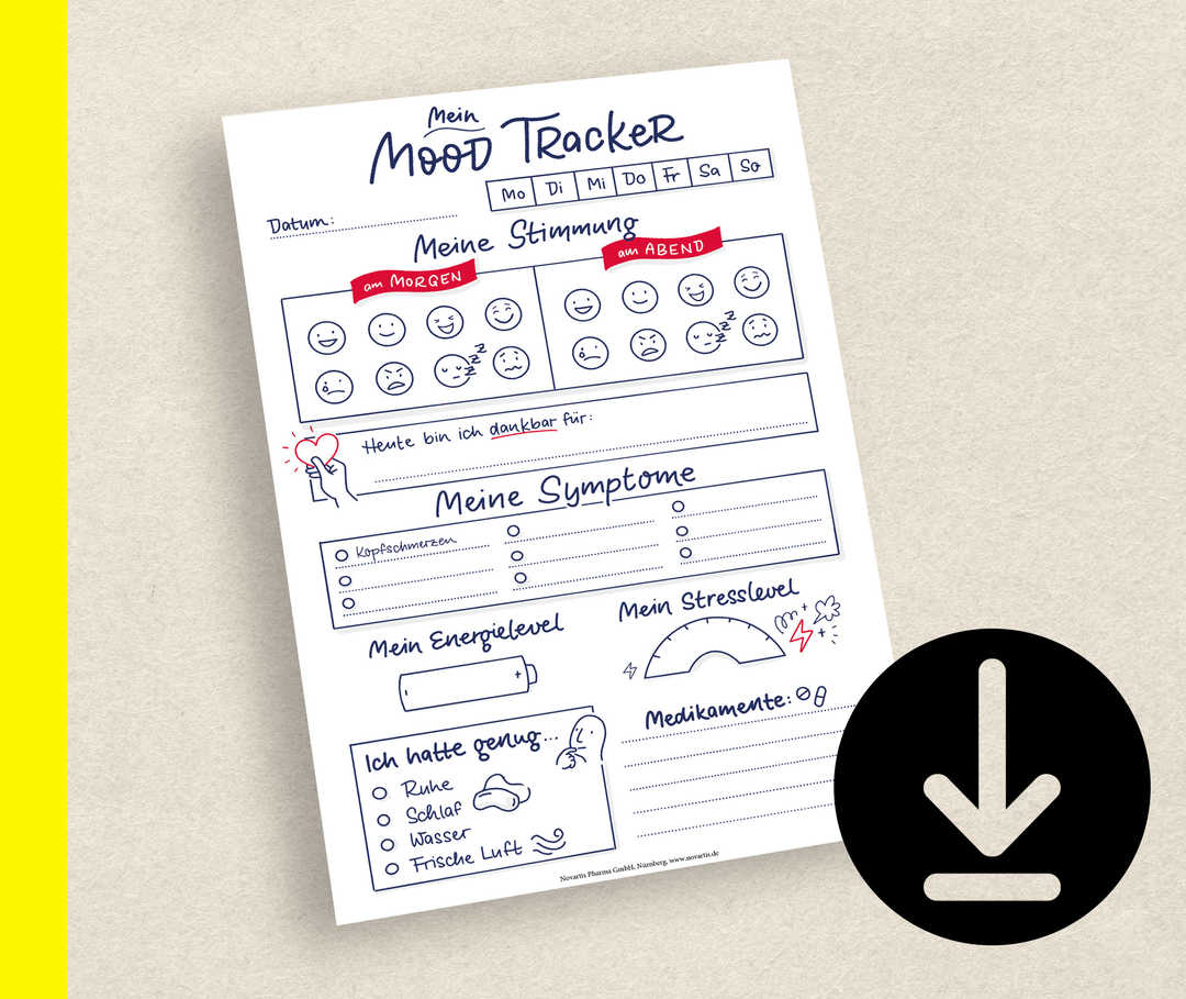Abbildung der ersten Seite des Mood Trackers.