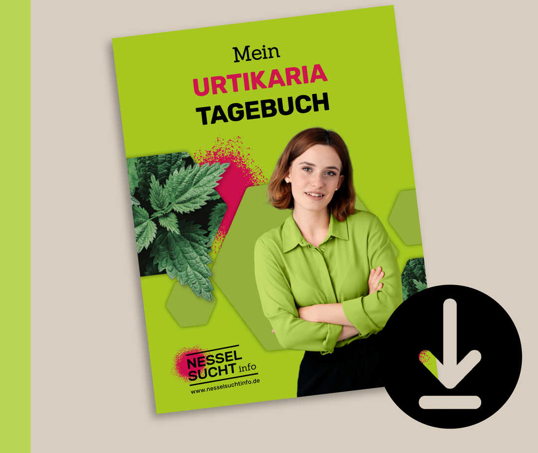 Titelbild der Vorlage „Mein Urtikaria Tagebuch“.